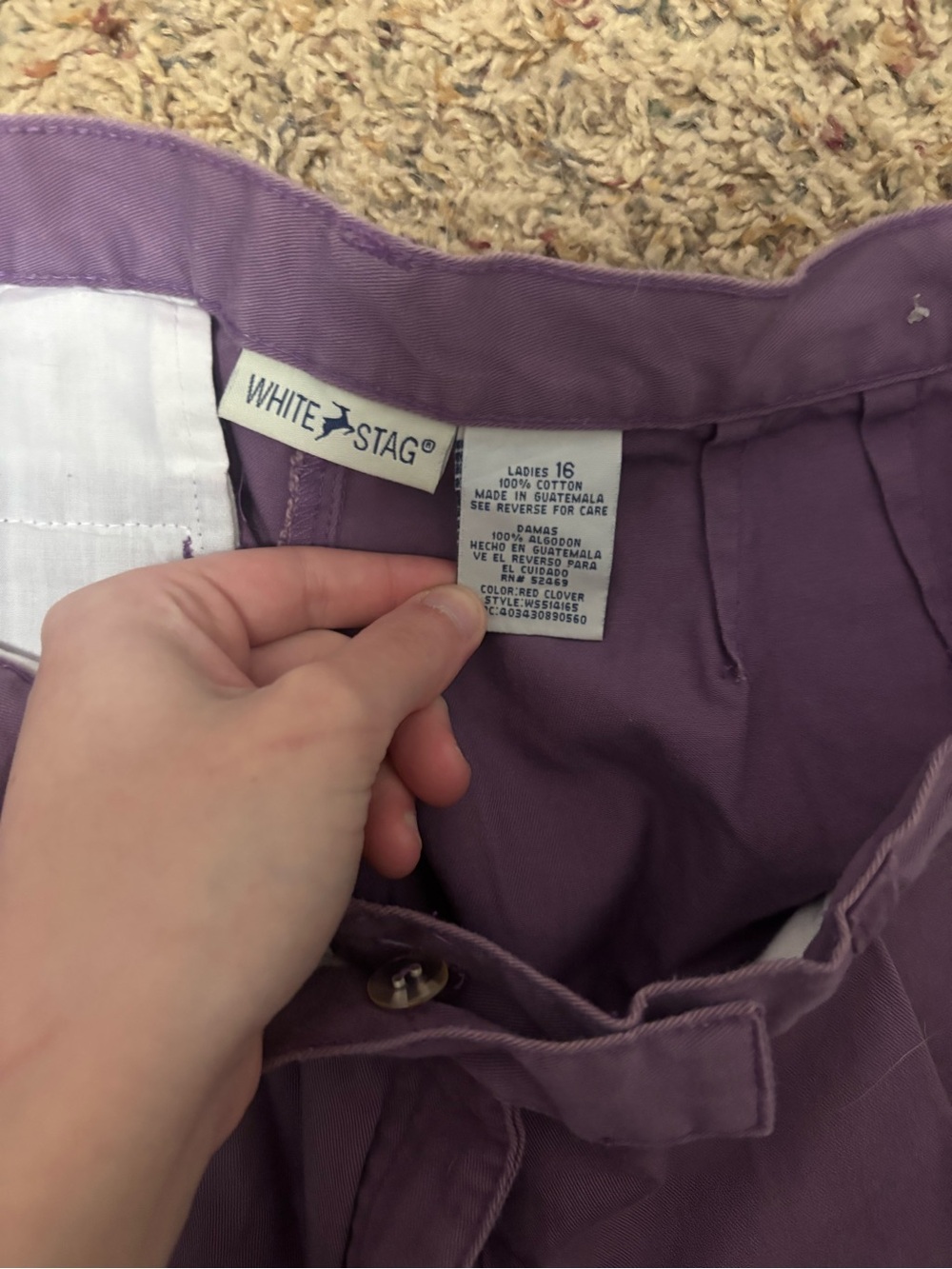 White Stag Purple High-Waist Casual Bermuda Shorts - Picture 6 of 9
